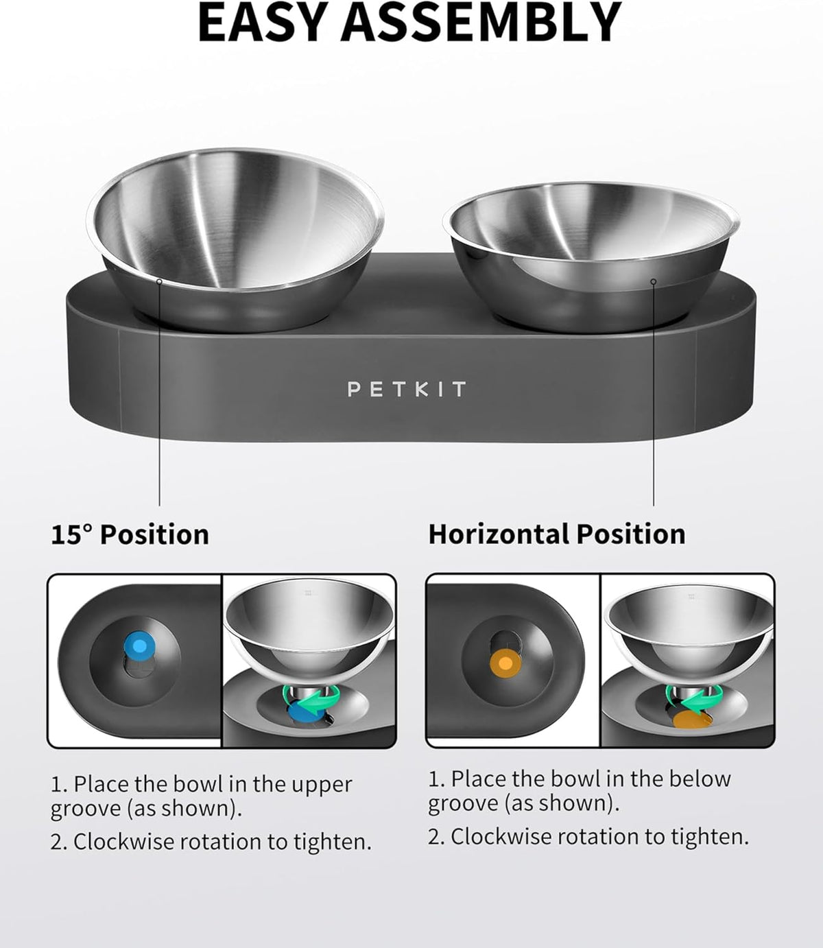 Elevated Stainless Steel Pet Bowl Set