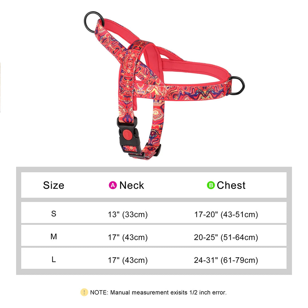 Nylon Dog Harness No Pull Dog Harnesses Vest Soft Padded Pet Walking Vests Harnesses Durable for Small Medium Large Dogs Pug