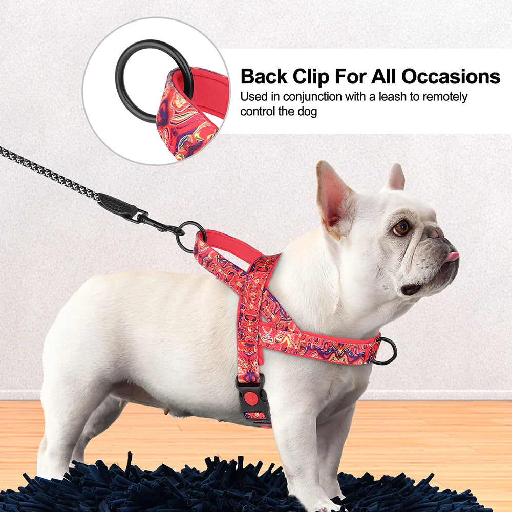 Nylon Dog Harness No Pull Dog Harnesses Vest Soft Padded Pet Walking Vests Harnesses Durable for Small Medium Large Dogs Pug