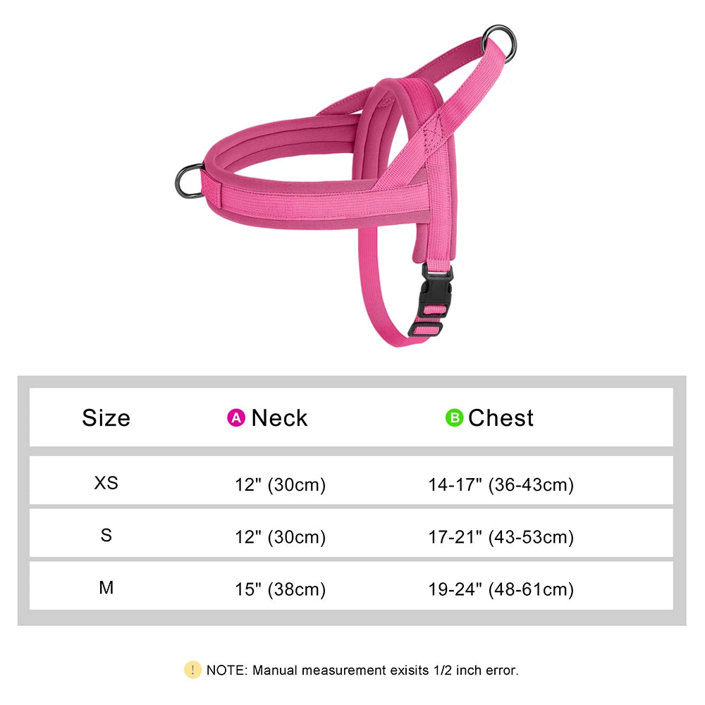 Nylon Dog Harness No Pull Dog Harnesses Vest Soft Padded Pet Walking Vests Harnesses Durable for Small Medium Large Dogs Pug