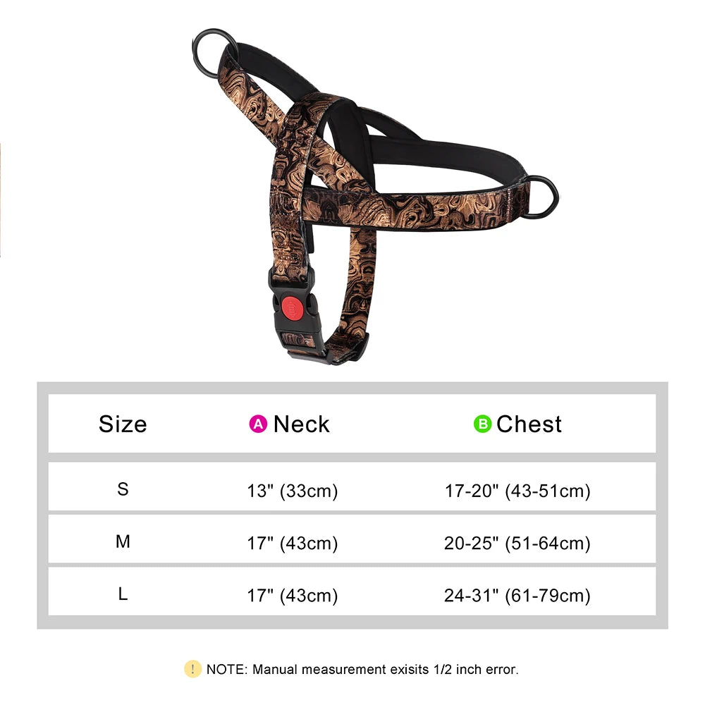 Nylon Dog Harness No Pull Dog Harnesses Vest Soft Padded Pet Walking Vests Harnesses Durable for Small Medium Large Dogs Pug