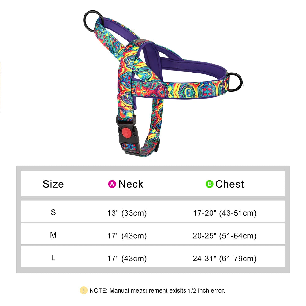 Nylon Dog Harness No Pull Dog Harnesses Vest Soft Padded Pet Walking Vests Harnesses Durable for Small Medium Large Dogs Pug