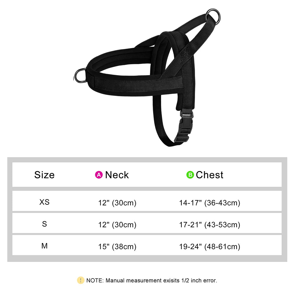Nylon Dog Harness No Pull Dog Harnesses Vest Soft Padded Pet Walking Vests Harnesses Durable for Small Medium Large Dogs Pug