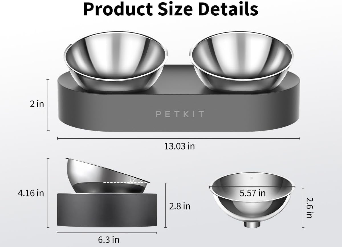 Elevated Stainless Steel Pet Bowl Set